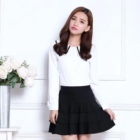 Плюс размер высокая талия мини юбка 3 слоя юбки с оборками женская летняя 2019