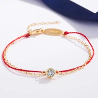 handmade silver 925 sterling bracelet for women red thread for hand rose gold red rope bracelet thin red rope bangles jewelry