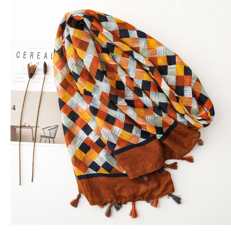 Новый шарф с принтом Пляжная шаль шарфы летняя женская модная длинная зимний