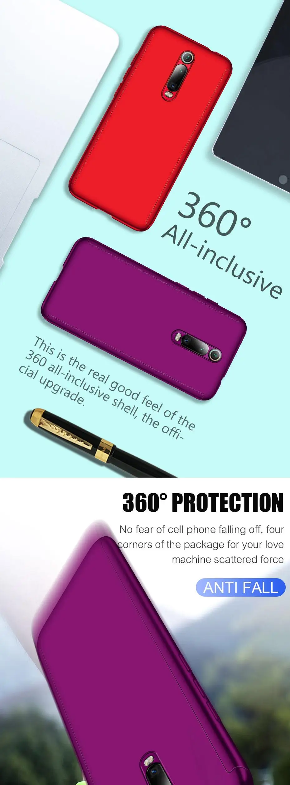 Роскошные 360 Полное покрытие противоударный чехол для Xiaomi CC9E 9X 9SE F1 Mi9 Mi8 Redmi K20Pro 4X 4XPro 6A 6PRO Note 7 6 5 F1 крышка с Стекло