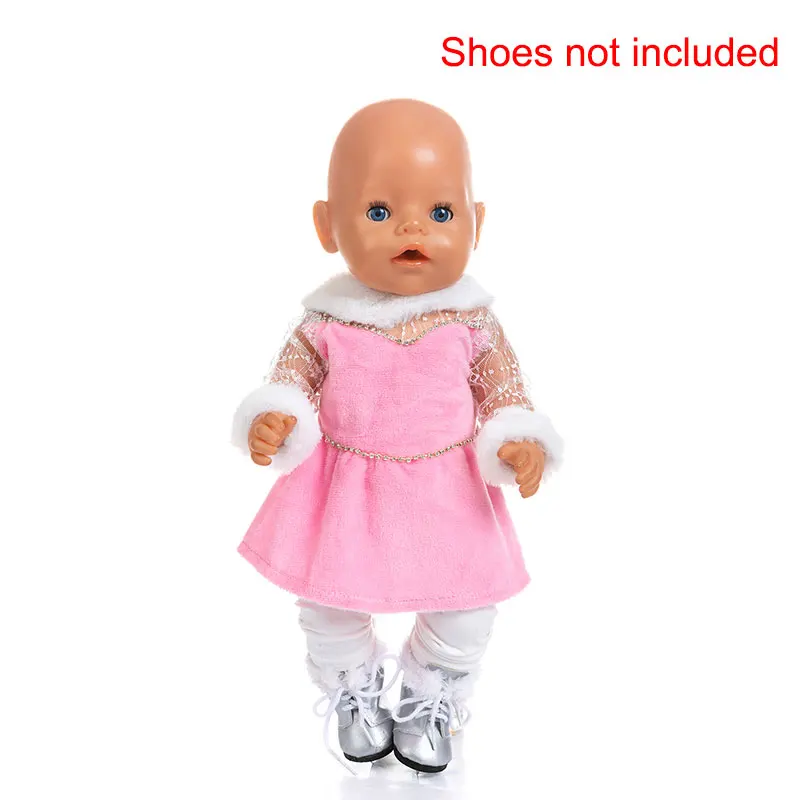 Костюм для катания на коньках 17-дюймовой куклы 43 см одежда маленьких