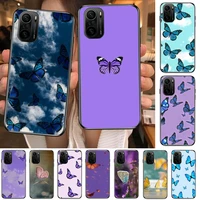 beautiful butterfly pattern phone case for xiaomi redmi poco f1 f2 f3 x3 pro m3 9c 10t lite nfc black cover silicone back prett