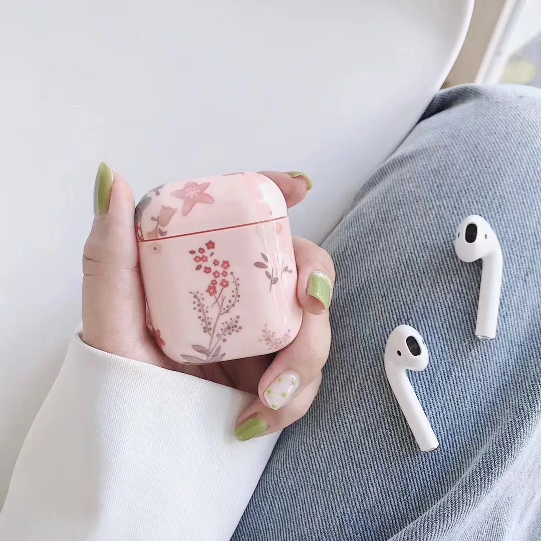 K2 For AirPods 1 2 Для AirPods Pro для переноски 1/2/3 чехол роскошный цветной чехол с цветочным рисунком для AirPods Беспроводной наушники чехол жесткий чехол fundas - Цвет: K2 For AirPods 1 2