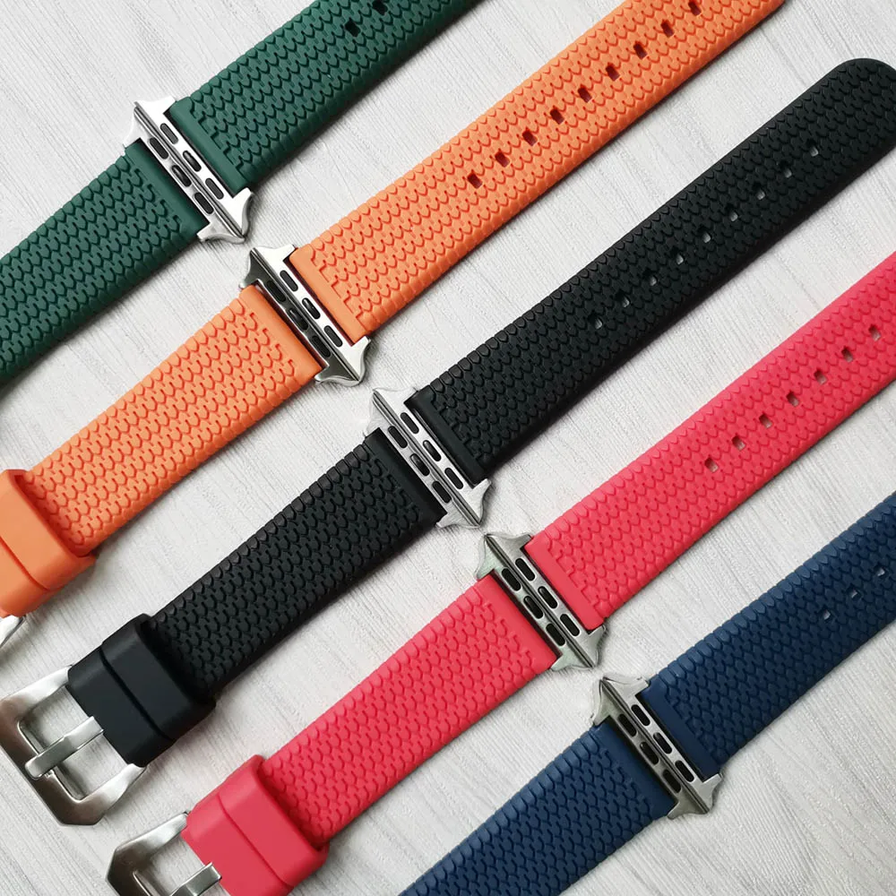 Крутой ремешок для Apple iWatch Series 5 4 3 2 1 спортивный силиконовый браслет Watch 4/5 42 мм 38 40