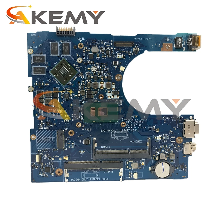 AAL15 LA-D071P MB для DELL 15-5559 17-5759 14-5459 материнская плата портативного компьютера с CN-0YV11C