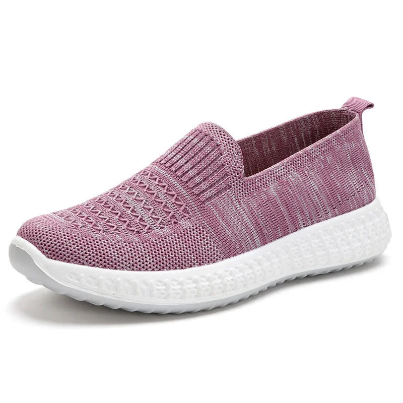 

Sneaker Women Spring Slip On Soft Bottom Flats Shoes Women's Flying Woven Breathable Women Casual Shoes Zapatillas Mujer