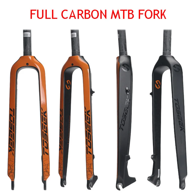

2018 TOSEEK Mtb Full Carbon Fiber Bicycle Fork 3K Gloss Matte 1-1/8" Hard Fork Disc Brake 26 ER/ 29 ER inch Bicicleta Parts