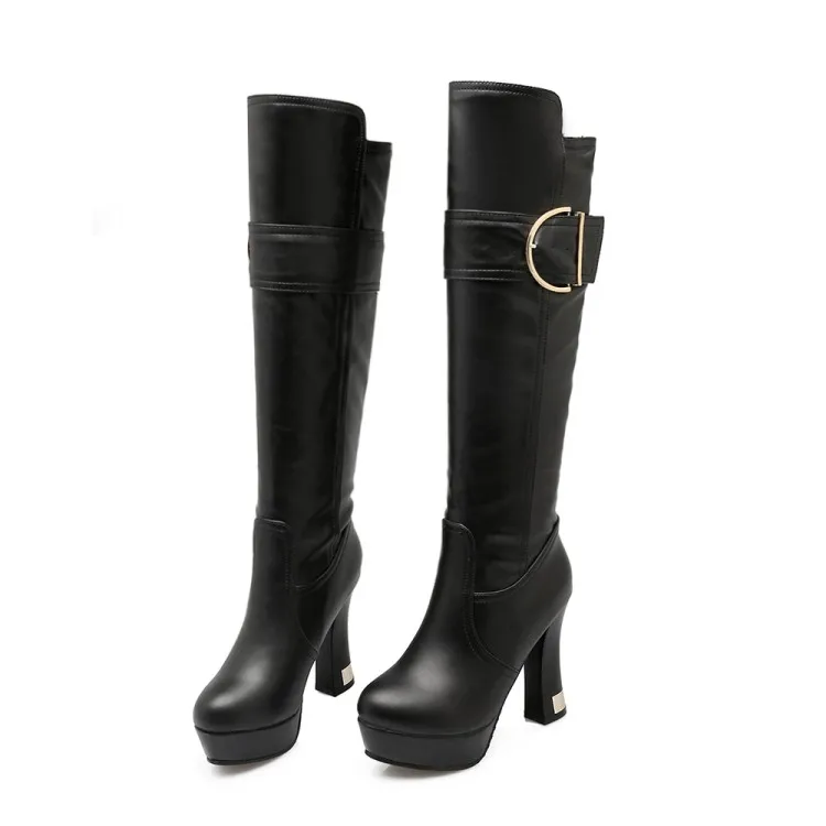 Высокие сапоги до бедра большие размеры 9 10 11 12 колена выше женские
