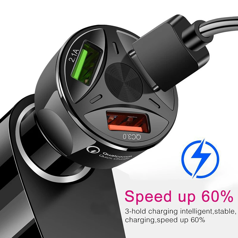 9V 12V смартфон на зарядных порта USB для автомобиля зарядное устройство QC с 3 портами