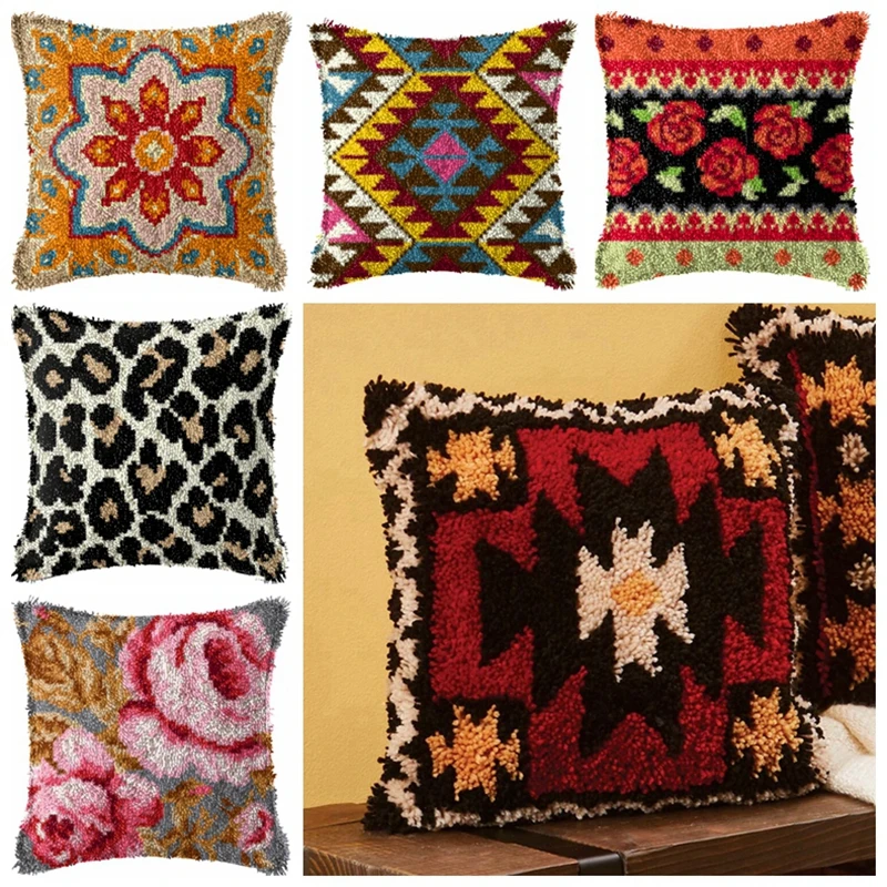 

Решетчатая серия, наволочка, искусственный крючок, ковер, набор 3D, сегментная вышивка, защелка, крючок, подушка, Набор для вышивки крестиком, ...