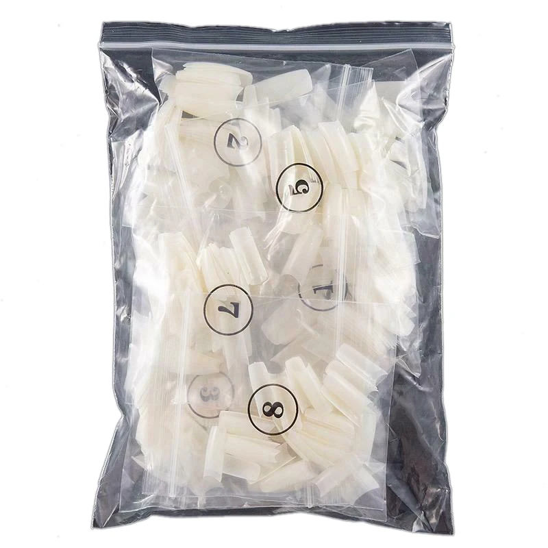 500 шт. белые прозрачные французские накладные акриловые ногти на пол/пол гробу УФ