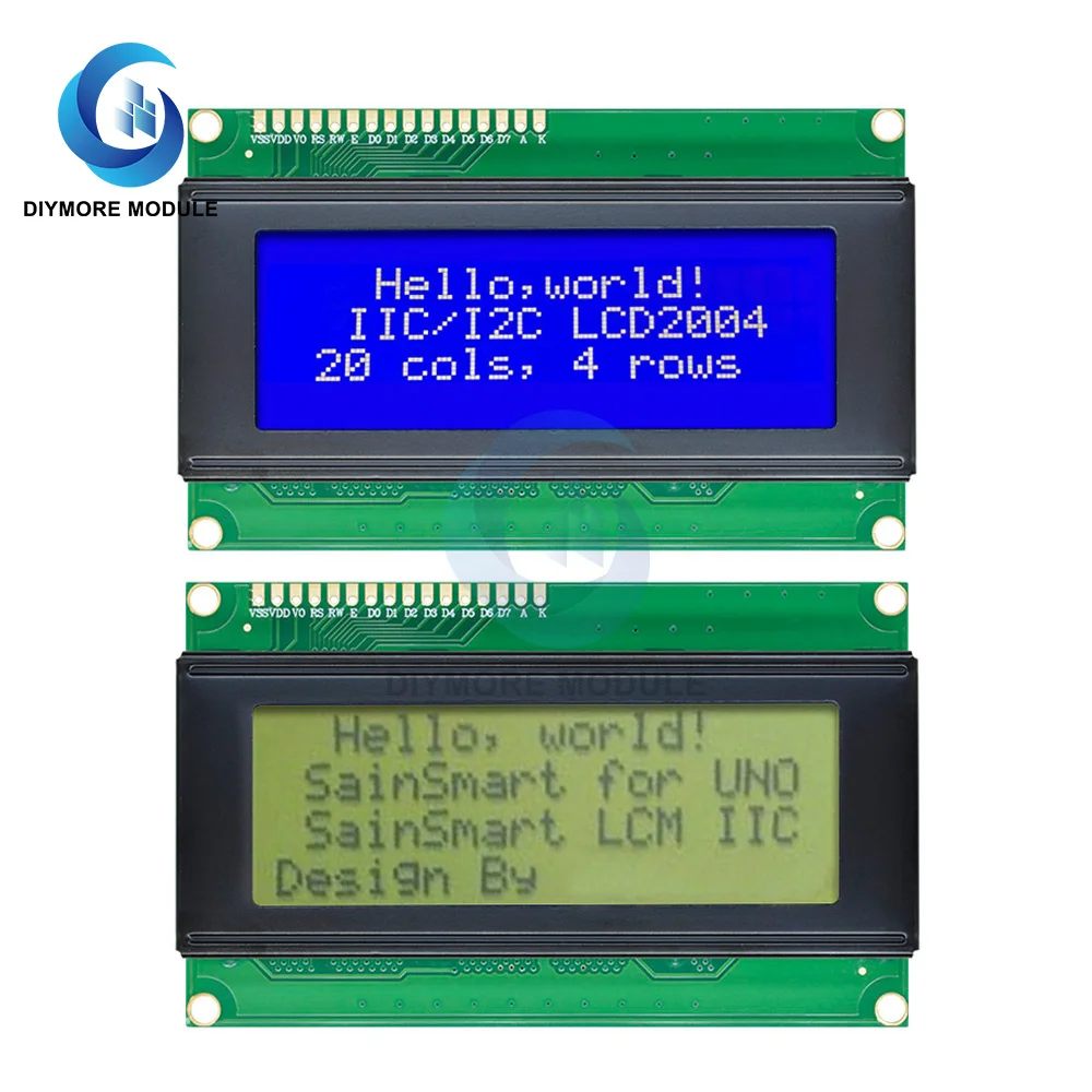 Модуль дисплея LCD2004, синий/зеленый монитор, 20 х4 символа, 5 В, для Arduino UNO R3 MEGA2560, электронный комплект «сделай сам»