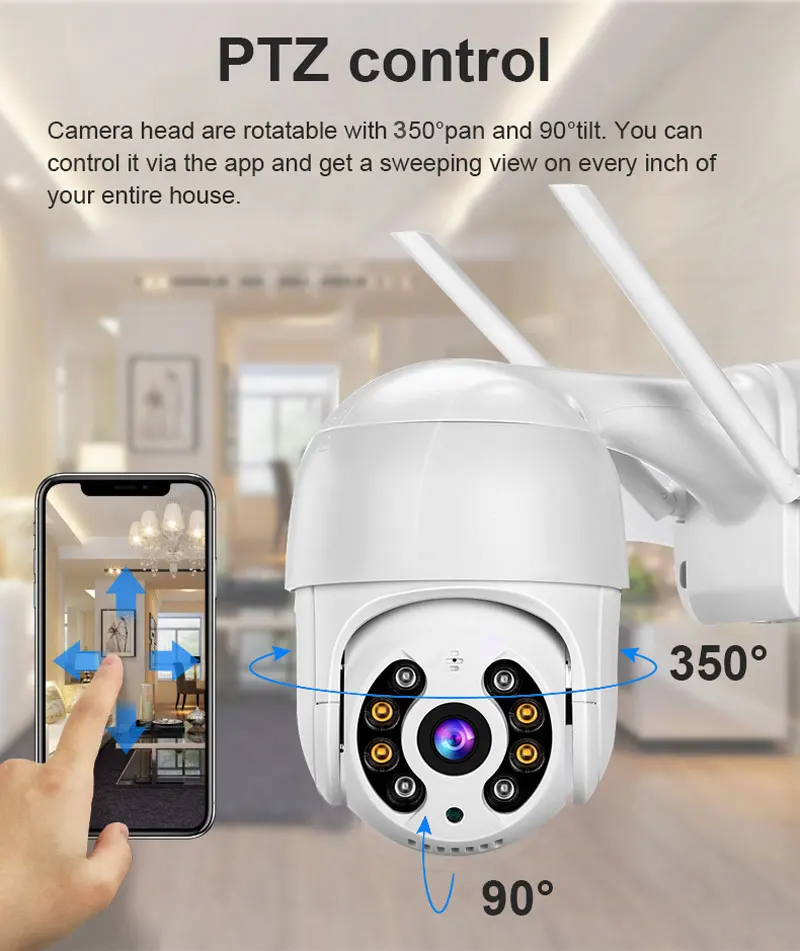 5MP PTZ Беспроводной Wi Fi IP Камера Авто AI человека обнаружения CCTV видеонаблюдение