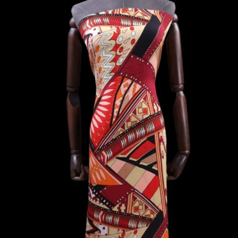 

African Bohemia Style100% Soft Silk Crepe De Chine CDC Printed Fabric for Women Summer Clothes with Colorful Attractive Pattern
