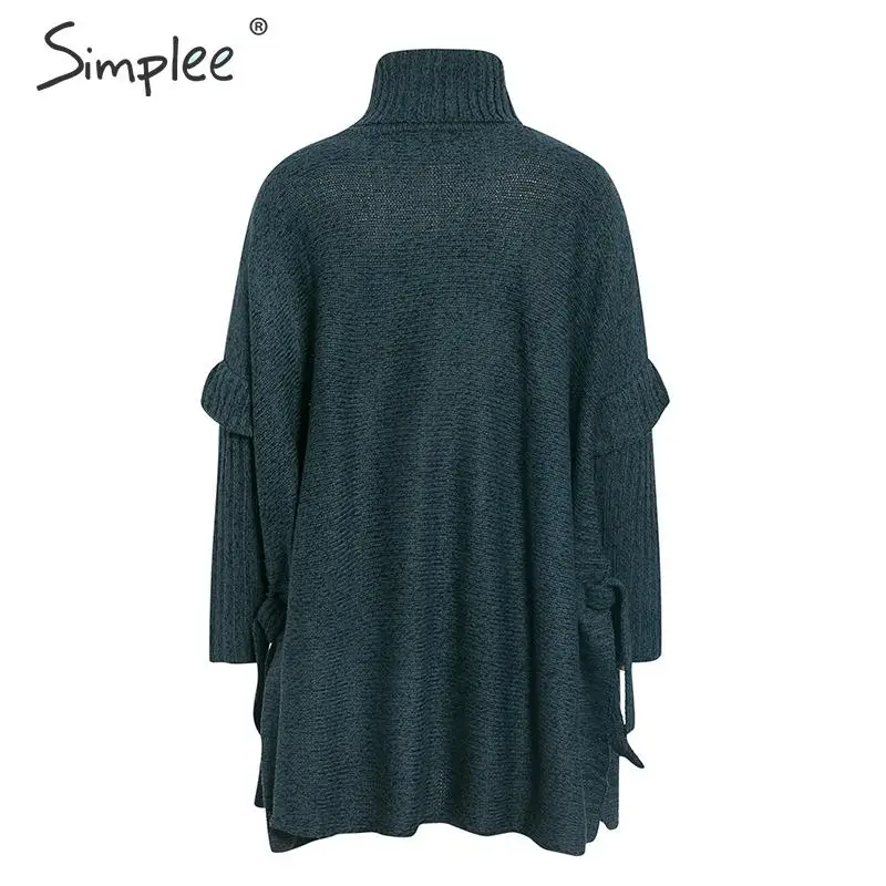 Simplee водолазка женский свитер плащ летучая мышь рукав осень зима пуловер с