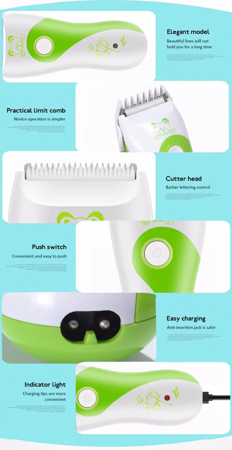 

New Baby Electric Hair Clipper Rechargeable Low Noise Hair Trimmer Hair Cutting Machine Hair Shaving