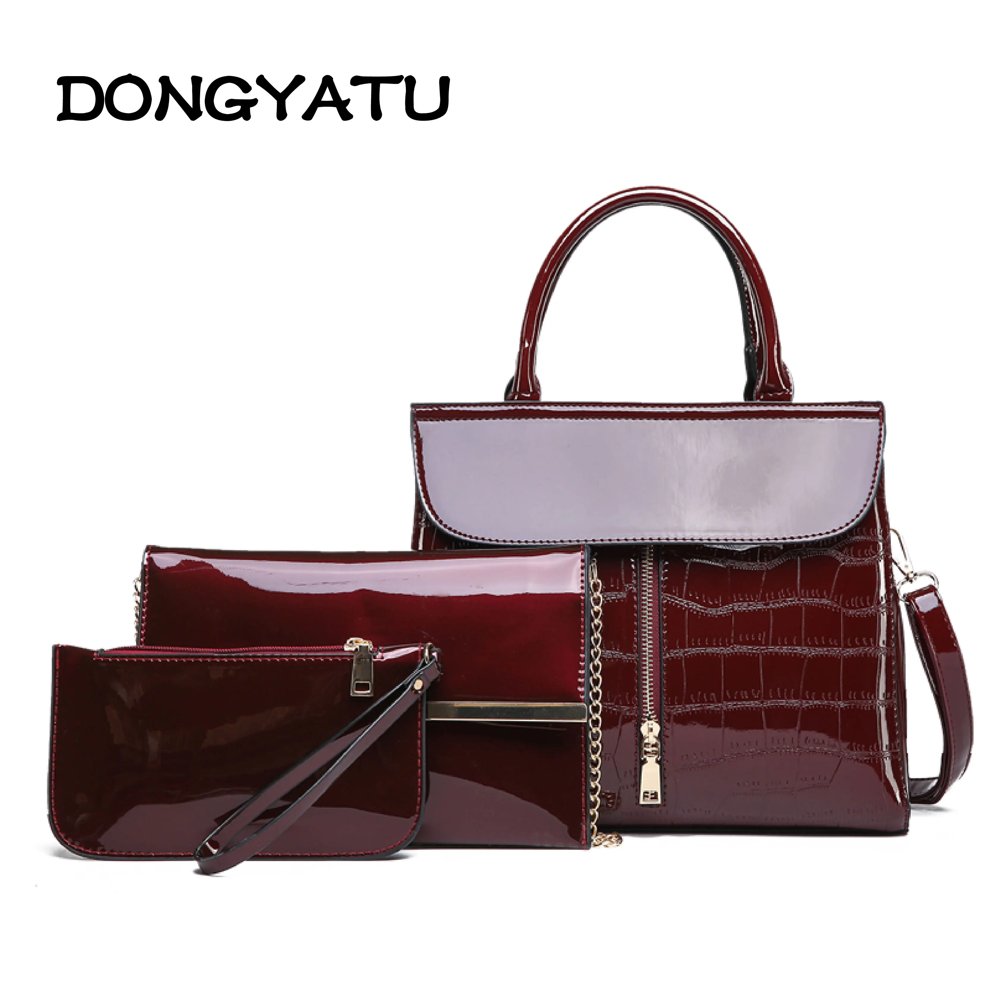 Женская сумка тоут из ПУ лака дизайнерские сумки на плечо простые большие в