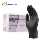 Черные нитриловые перчатки, 100 шт., без присыпки, домашние перчатки, черные нитриловые перчатки XL, для защиты кухни