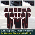 Противоскользящая подушка на дверную резиновую подушку для Hyundai Elantra MD Avante i35 2011  2015 2012 2013 2014, красные коврики, аксессуары для салона автомобиля
