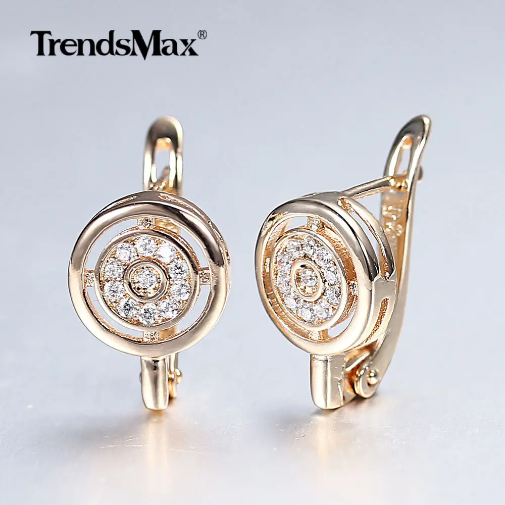 Женские серьги гвоздики из розового золота 585 пробы с цирконами|Серьги-подвески| |