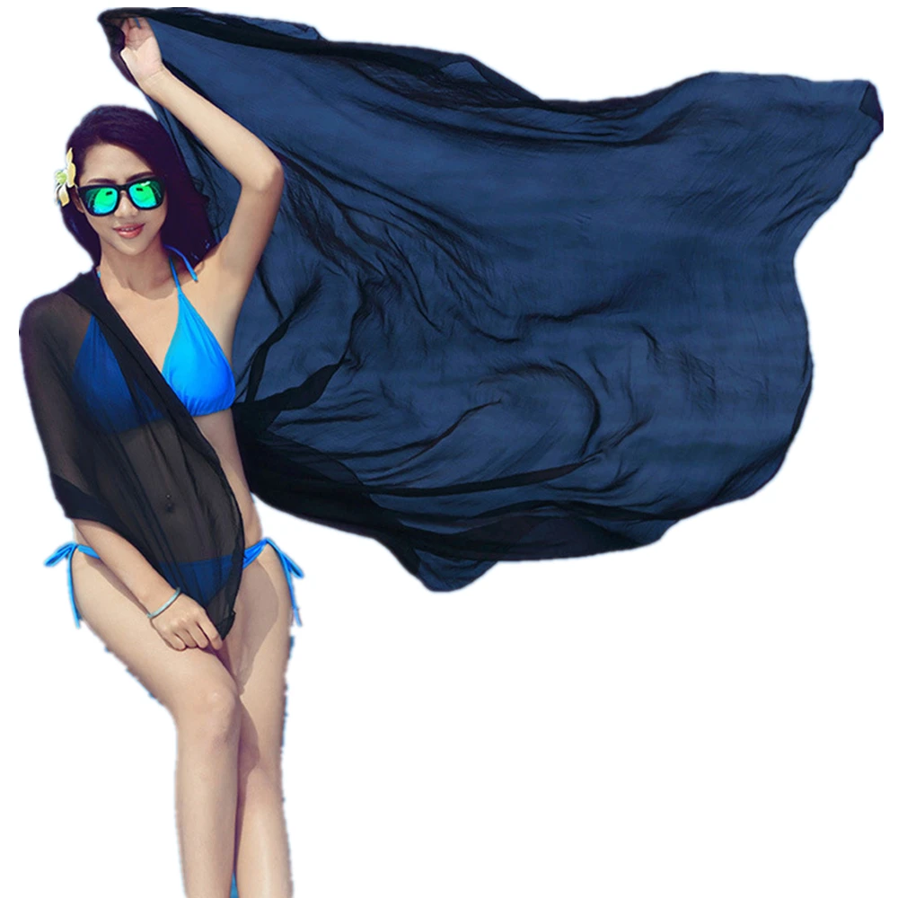 

2022 Модный летний однотонный шарф для женщин длинные мягкие палантины и шали пляжный хиджаб оверсайз женский платок