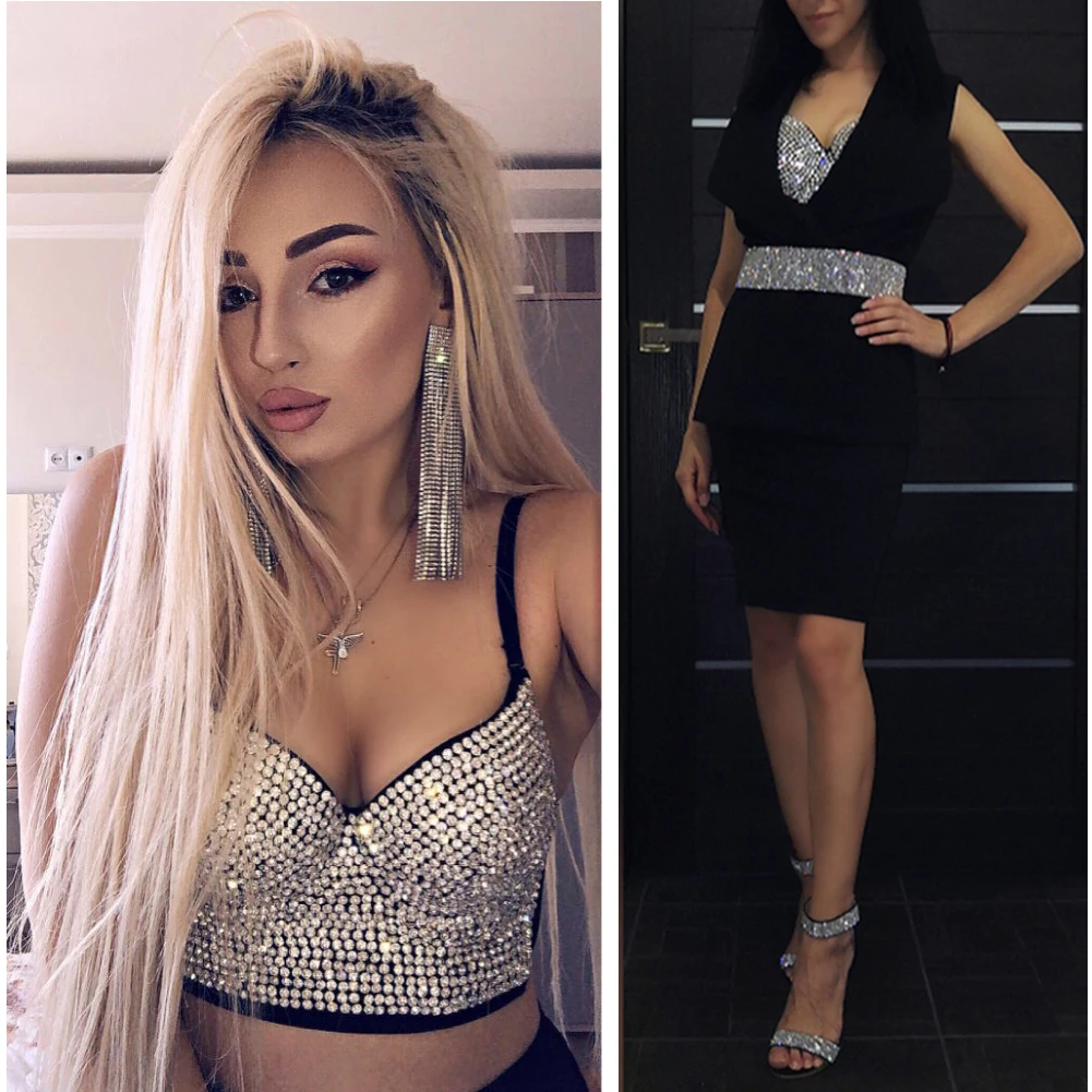 She'sModa 2019 бриллианты жемчуг Для женщин корсеты и бюстье с бюстгальтером