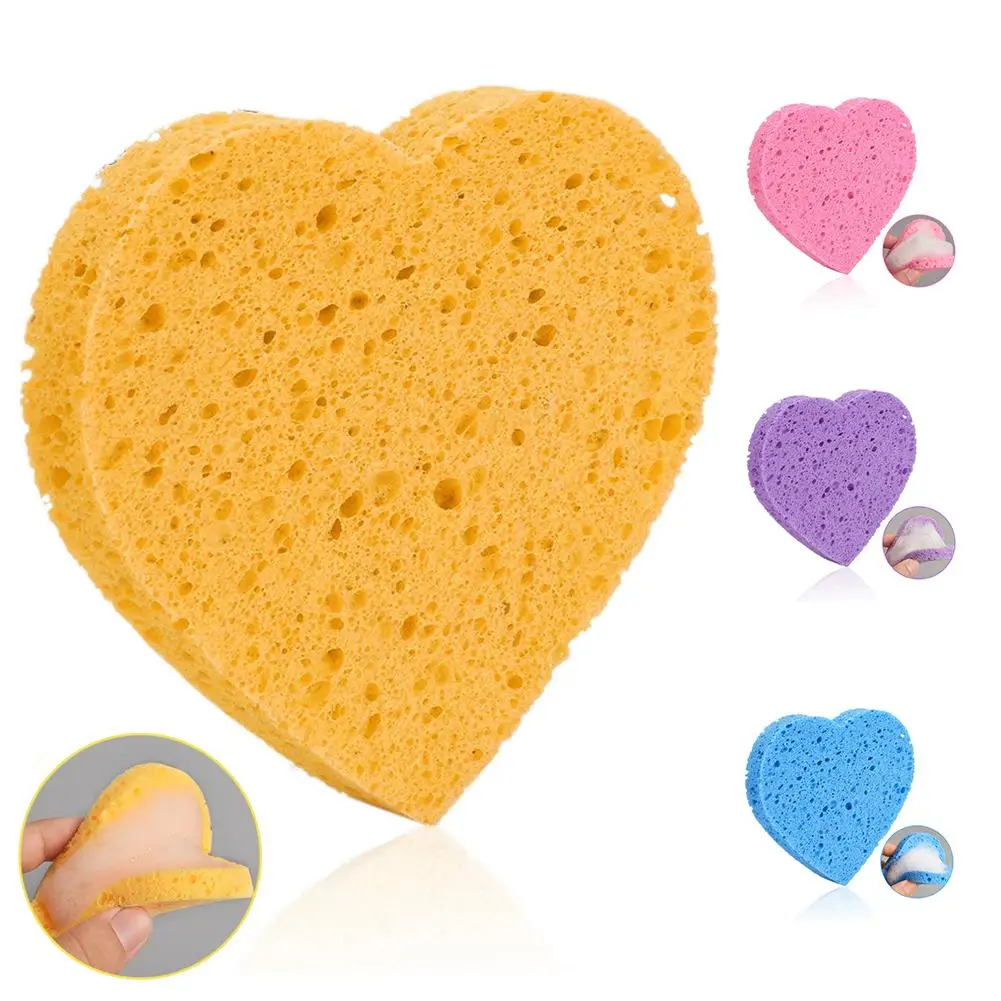 

Beauty to Make Up Tools Accessories Heart Shape Wood Pulp Cellulose Cosmetic Puff Powder Smooth Women's Makeup Foundation Sponge
