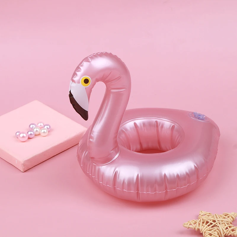 Summer Swimming Pool Floating Inflatable Pink Flamingo Holder Water Drinks Cup Beach Mobile phone Cup Care Floating Row
