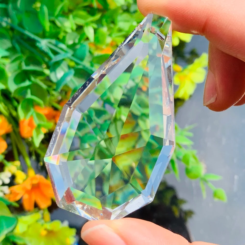 63mm Pear Crystals Pendants Prisms Clear Chandelier Suncatcher Faceted Lighting Part DIY Bead Curtain Hanging Wedding Home Decor | Лампы и