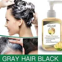60ml 1pc ginger shampoo herbal non allergic natural fast blacking gray hair dye black shampoo dye for white hair coloring