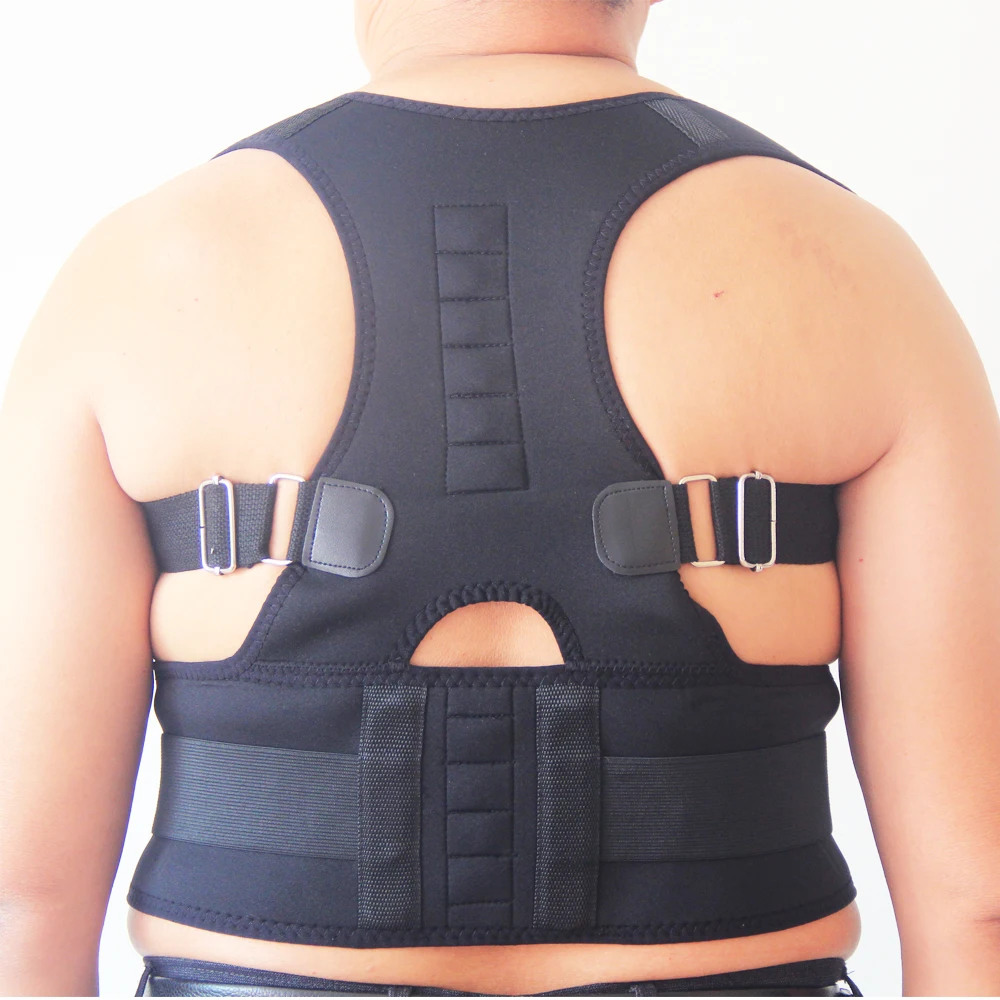 Поддержка плечевой магнитной терапии Регулируемый ремень Корректор осанки