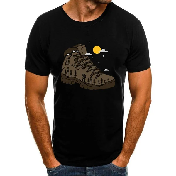 

adventure boot Casual T Shirt Men O Neck Short Sleeve T-Shirt Adult Art Tees