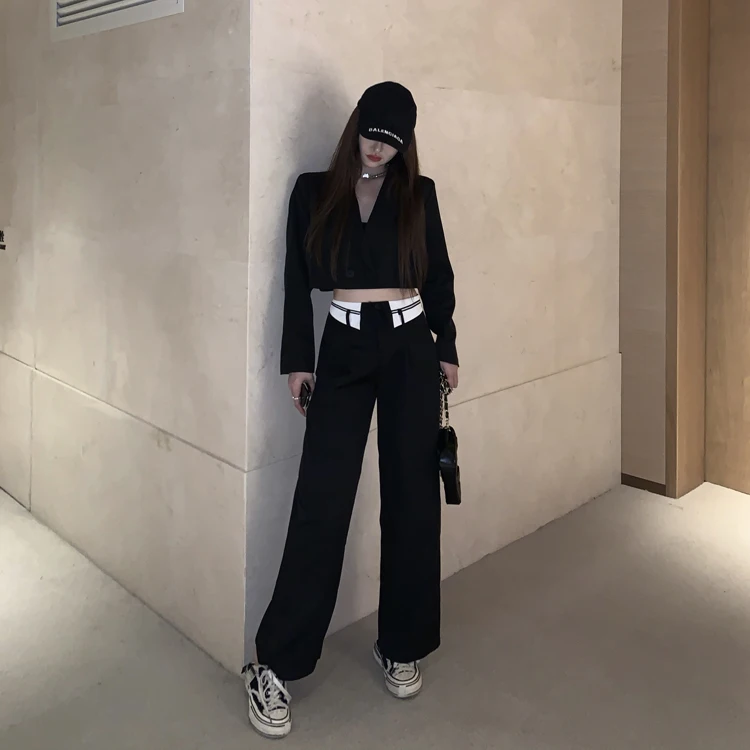 Весна 2020 осенний тренировочный костюм для женщин harajuku в Корейском стиле модная