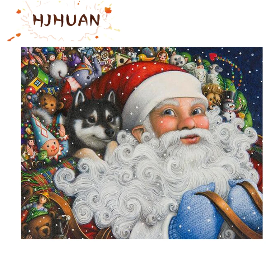 

Diamond Painting Cat santa 5D DIY Diamond Painting Full Square Drill Embroidery Cross Stitch Gift Home Decor Gift Resin art kits