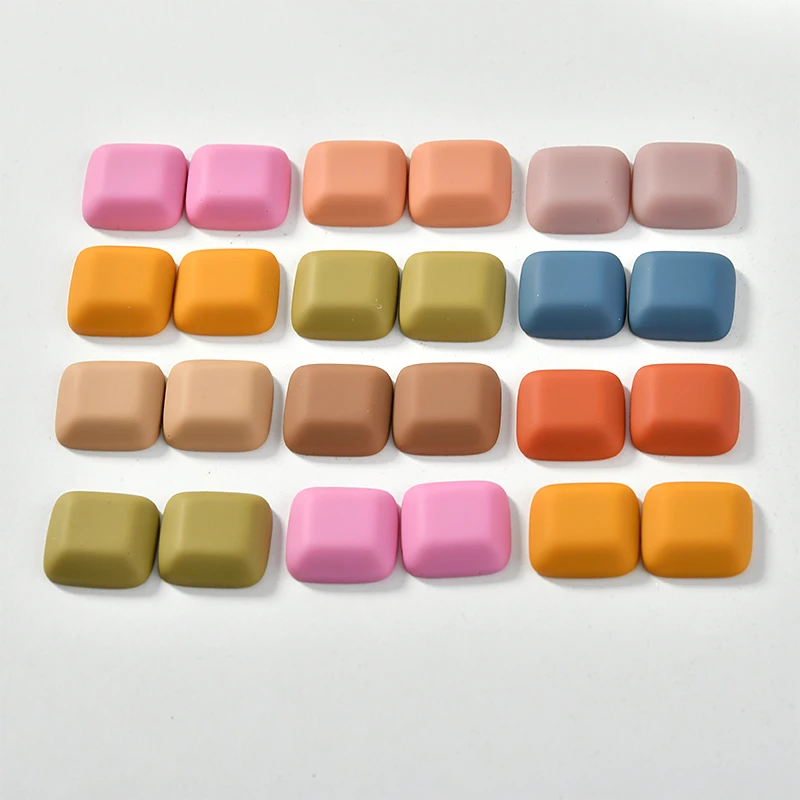 Осенне зимнее резиновое кольцо для ногтей в форме полутаблеток квадратное