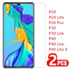 Чехол для huawei p40 lite e p30 light p20 pro, чехол из закаленного стекла, защита экрана на p 20 30 40, защитный чехол для телефона p30lite