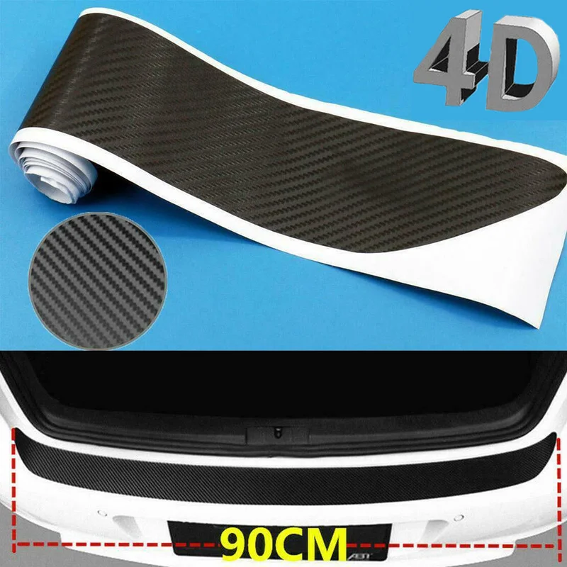 

Car Rear Bumper Sticker Carbon Fiber Protective Pad Anti-Scratch Cover Car Edge Board Scuffproof Decal Strip 90cm