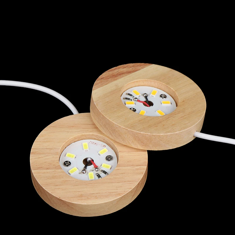 

New HotWood Light Base Rechargeable Remote Control Wooden LED Light Rotating Display Stand Lamp Holder Lamp Base Art Ornament