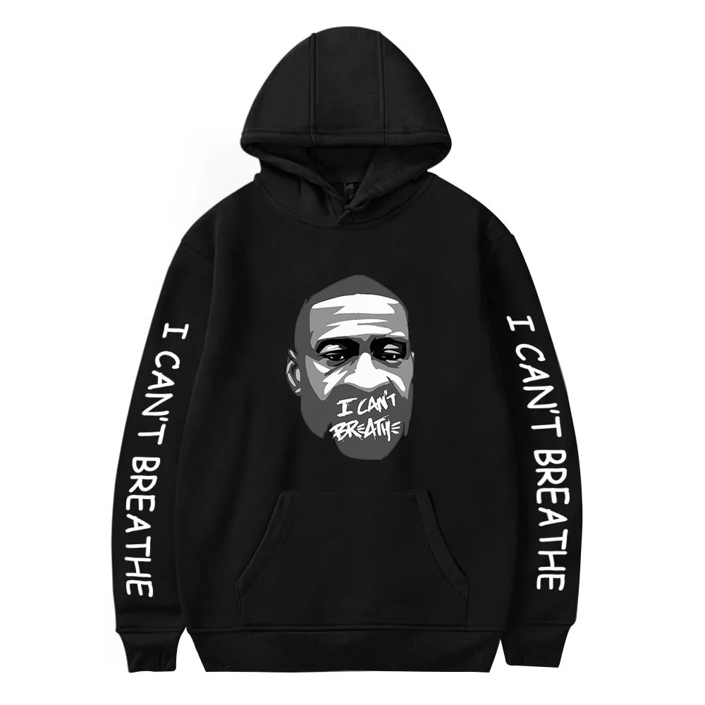 

Black Life Matter Hoodie Sweatshirt Justice for George Floyd Hoodies Hoody I Can't Breathe Sweatshirts Print Casual Hooded Full