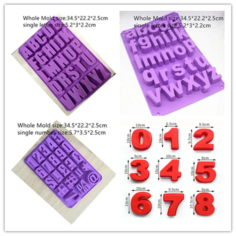DIY 3D Алфавит цифровые цифры силиконовые формы для украшения бетонной стены
