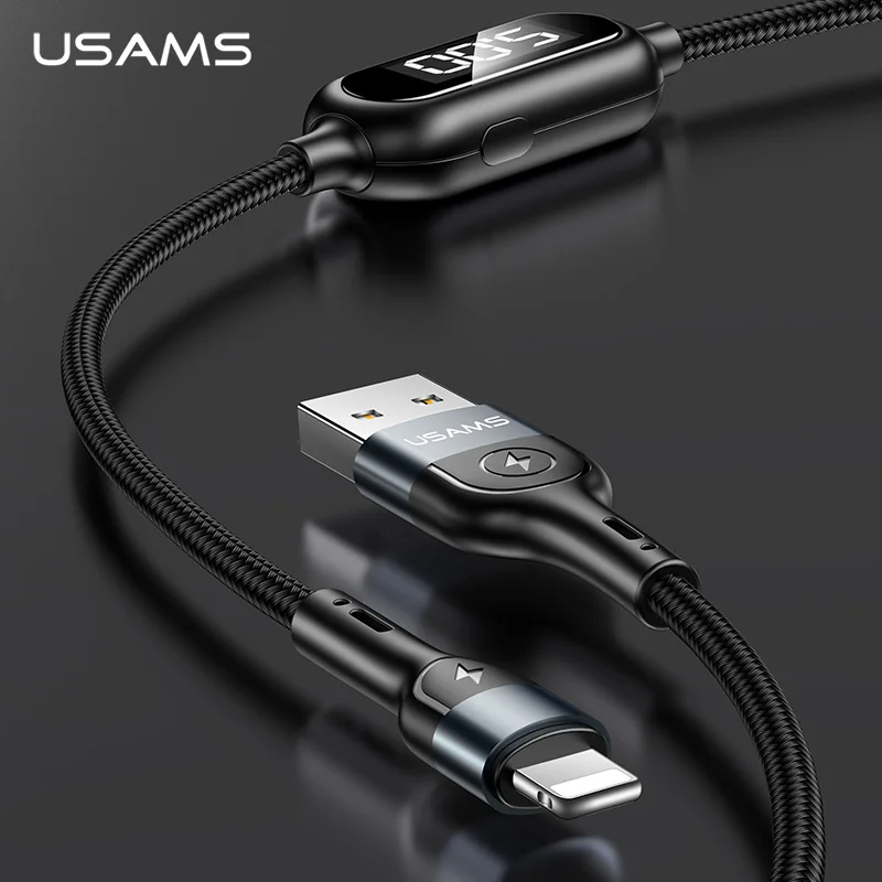 USAMS USB кабель для iPhone питания от Lightning Кабель 11 Pro X XS MAX 8 7 6 6s PLUS Быстрая зарядка
