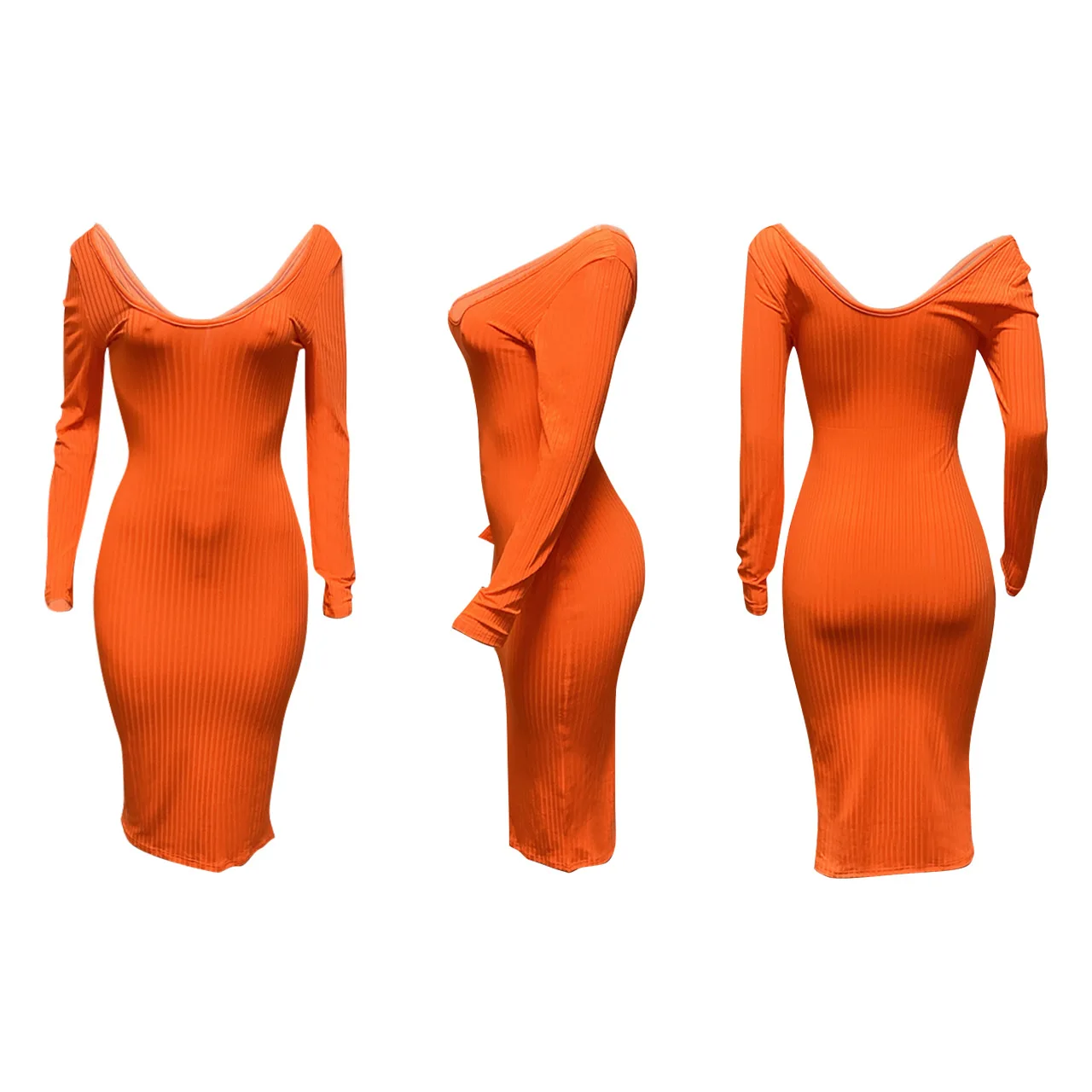 

Европейское и американское облегающее платье с V-образным вырезом и открытыми плечами