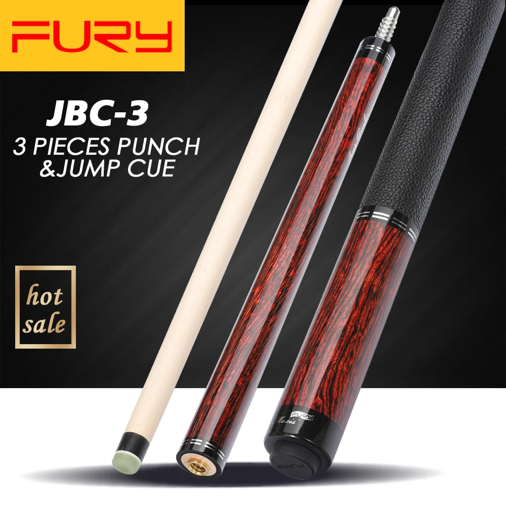 Fury JBC-3 Бильярд 3 шт. пуансон и прыжок Cue Stick 13 мм наконечник Высокое качество клен