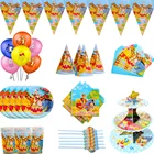Disney с Винни-пухом для дня рождения вечерние одноразовая посуда детский благосклонность украшения торта на день рождения с Винни-пухом для мф Винни-Пуха и Пятачка поросенка вечерние поставки