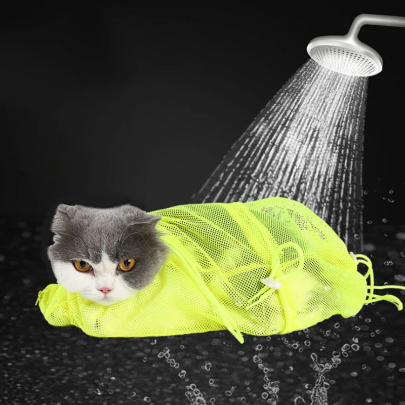 Регулируемые сумки для мытья кошек Сетчатая Сумка ухода за кошками купания