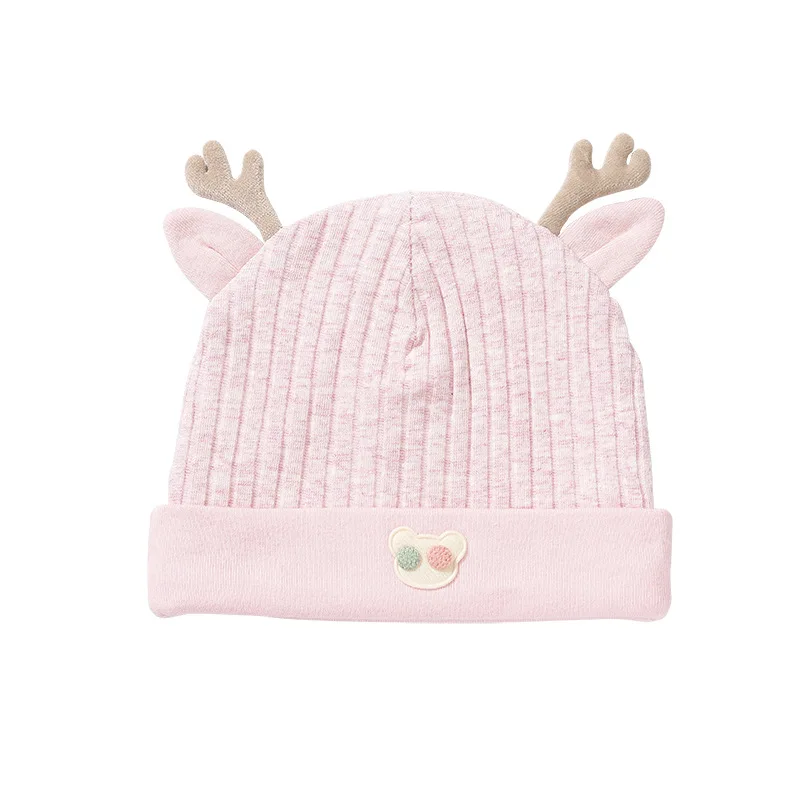 

Autumn Winter Antler Turn Along Newborn Headgear Hat 0-6 Months Baby Warm Fetal Cap Baby Hat Pure Cotton Newborn Infant Hat