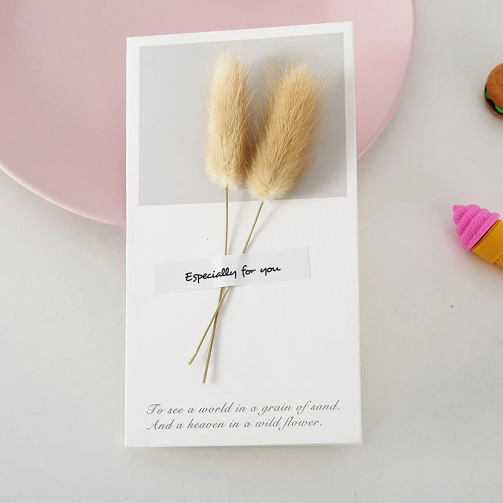 

Dried Flower Greeting Card Romantic Thank You Card Gift Card Postcards Wedding Invitations Customized