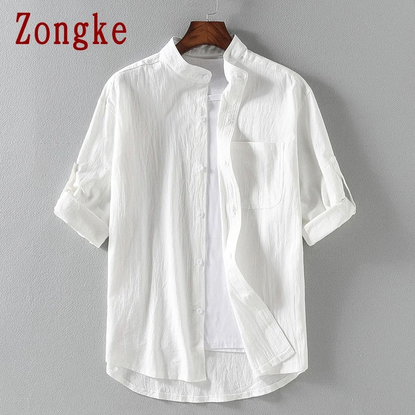 Zongke 2020 новые весенние тонкие туфли в китайском Стиль футболка с коротким рукавом