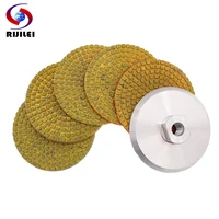 6pcs super 4 inch diamond polishing pad copper bond wet grinding disc for granite marble concrete floor with backing pad