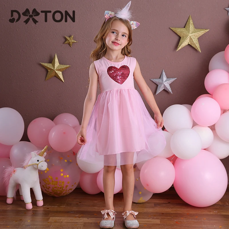 DXTON/летние платья для девочек Детское платье без рукавов Платье-пачка дня